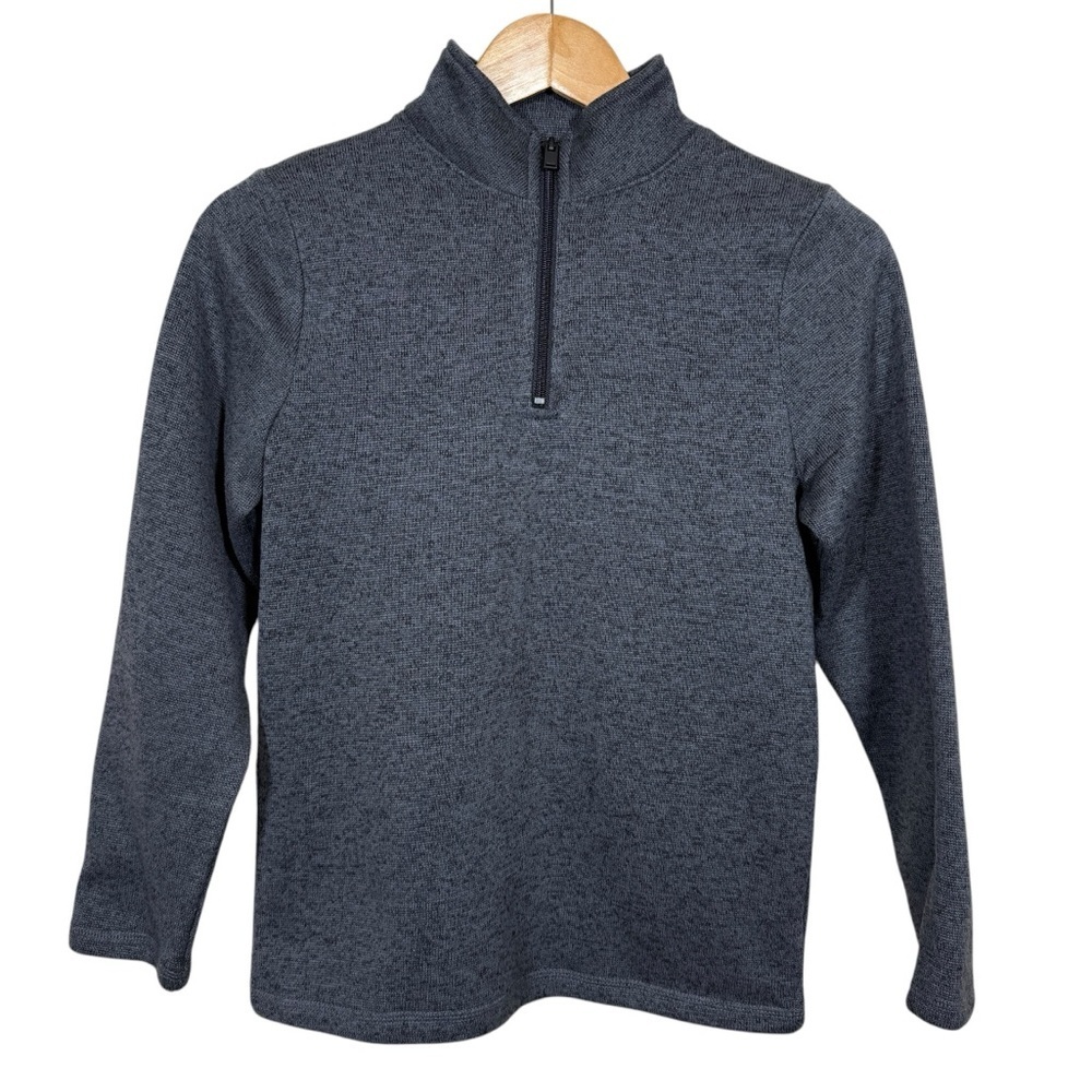 Urban Pipeline Boys Quarter Zip Sweater Dark Grey Marbled